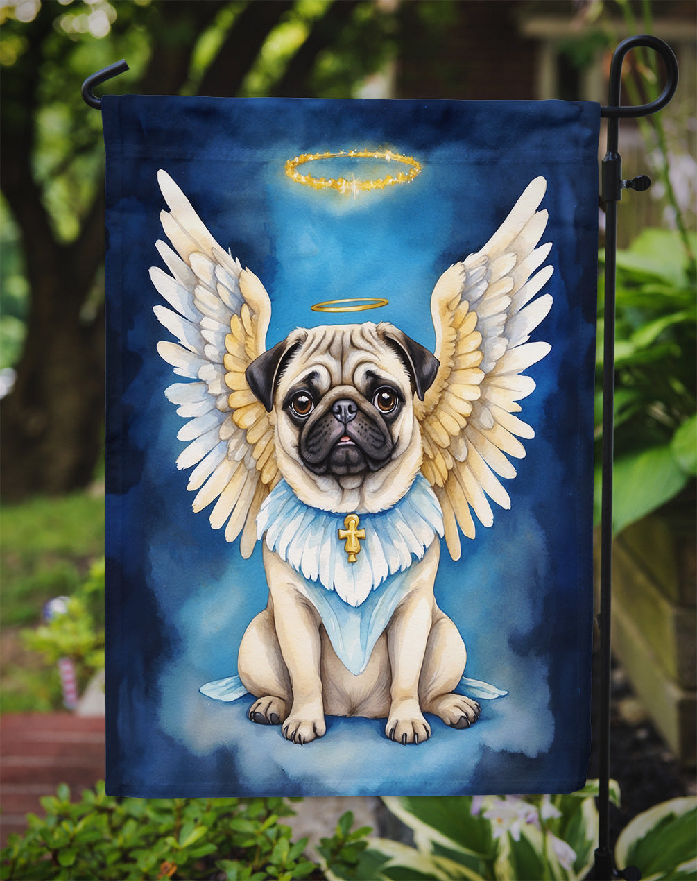 Pug My Angel Garden Flag – Memorial or Christmas Dog Angel Decor