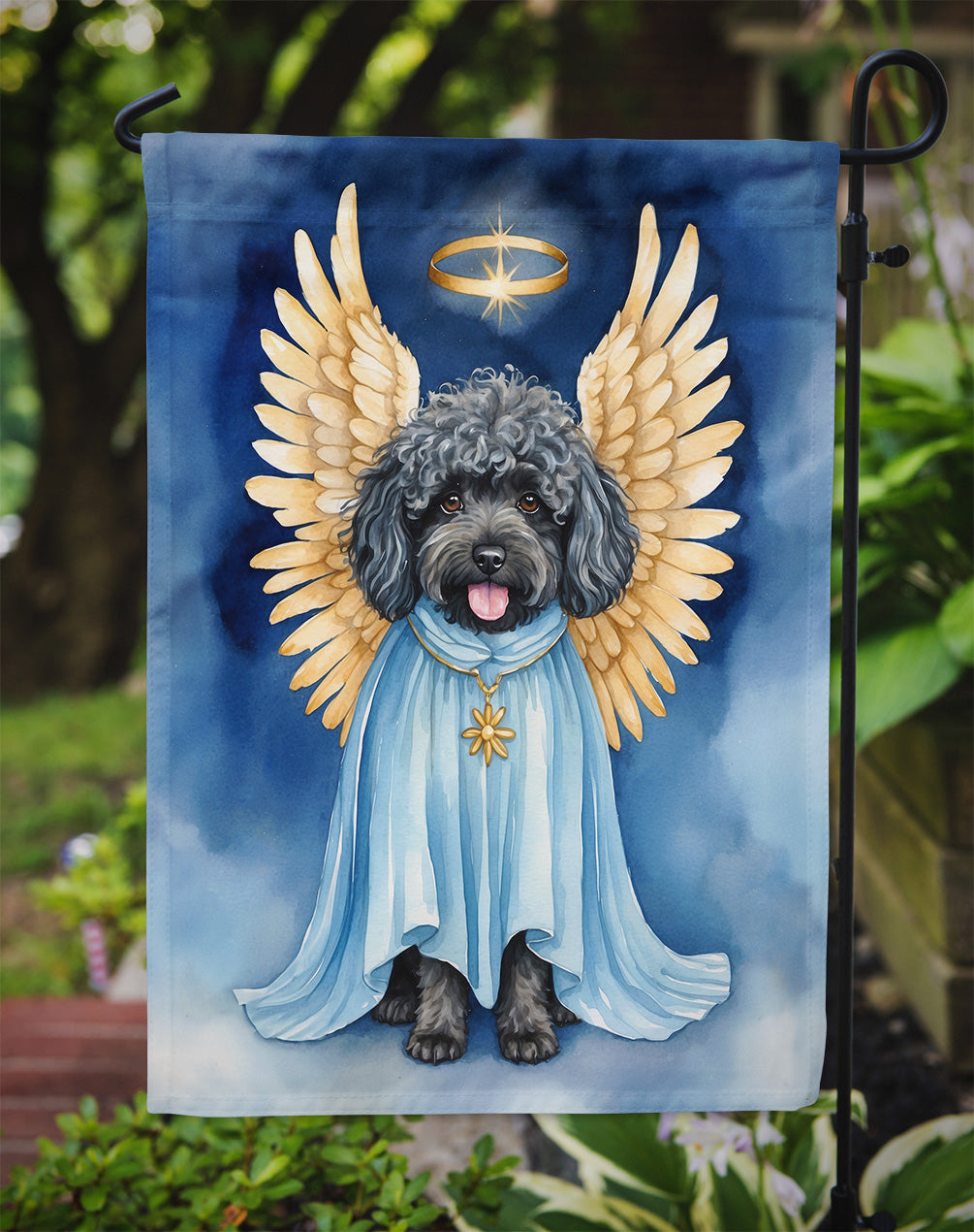 Puli My Angel Garden Flag – Memorial or Christmas Dog Angel Decor