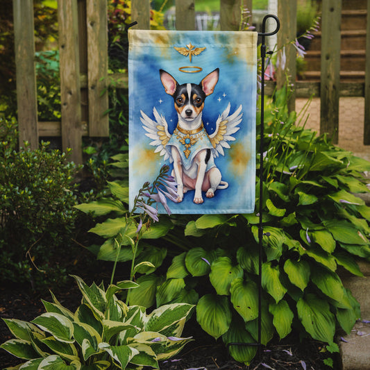 Rat Terrier My Angel Garden Flag – Memorial or Christmas Dog Angel Decor