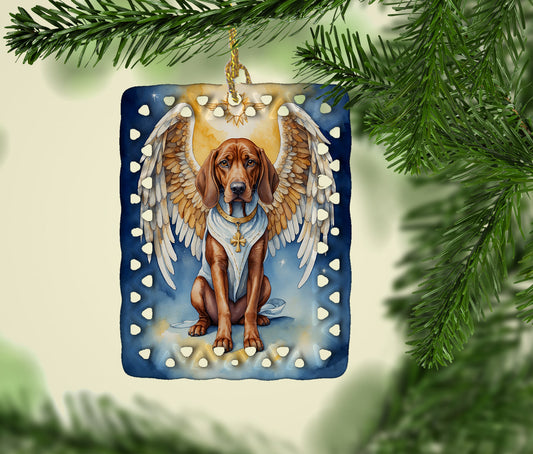 Redbone Coonhound My Angel Porcelain Ornament