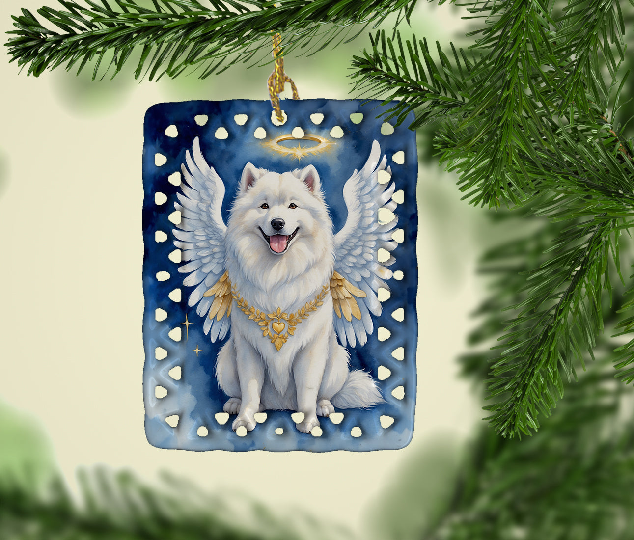 Samoyed My Angel Porcelain Ornament