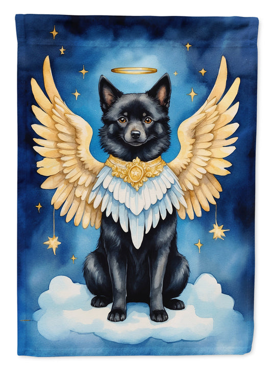 Schipperke My Angel Garden Flag – Memorial or Christmas Dog Angel Decor