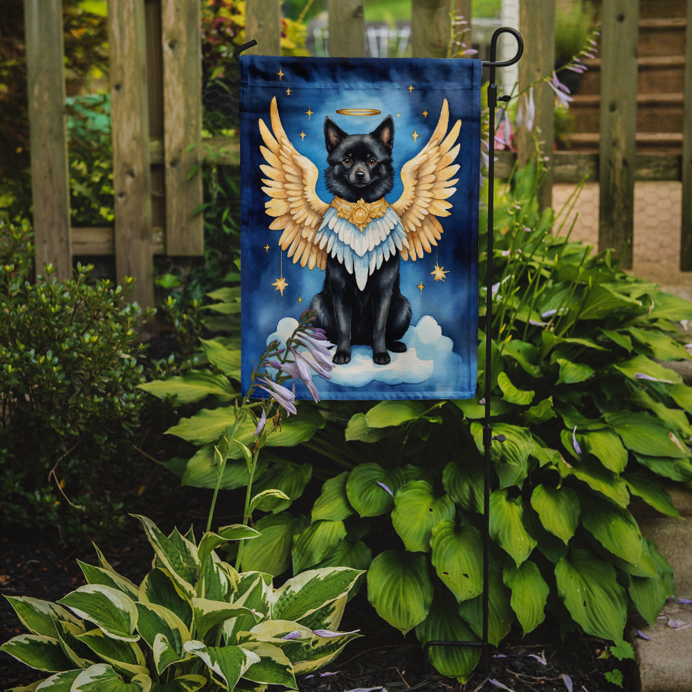 Schipperke My Angel Garden Flag – Memorial or Christmas Dog Angel Decor