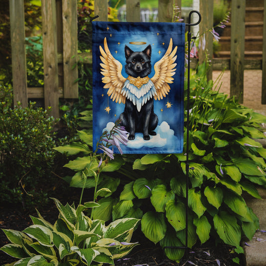 Schipperke My Angel Garden Flag – Memorial or Christmas Dog Angel Decor