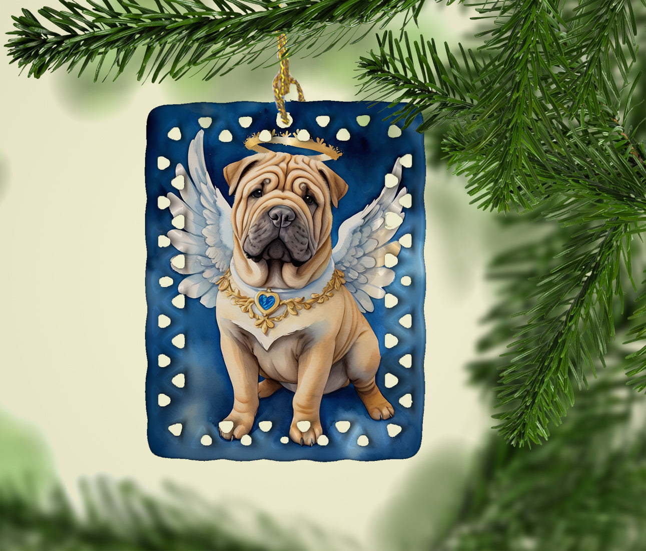 Shar Pei My Angel Porcelain Ornament