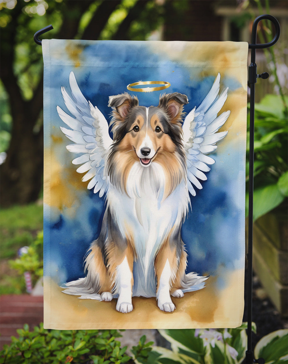 Sheltie My Angel Garden Flag – Memorial or Christmas Dog Angel Decor