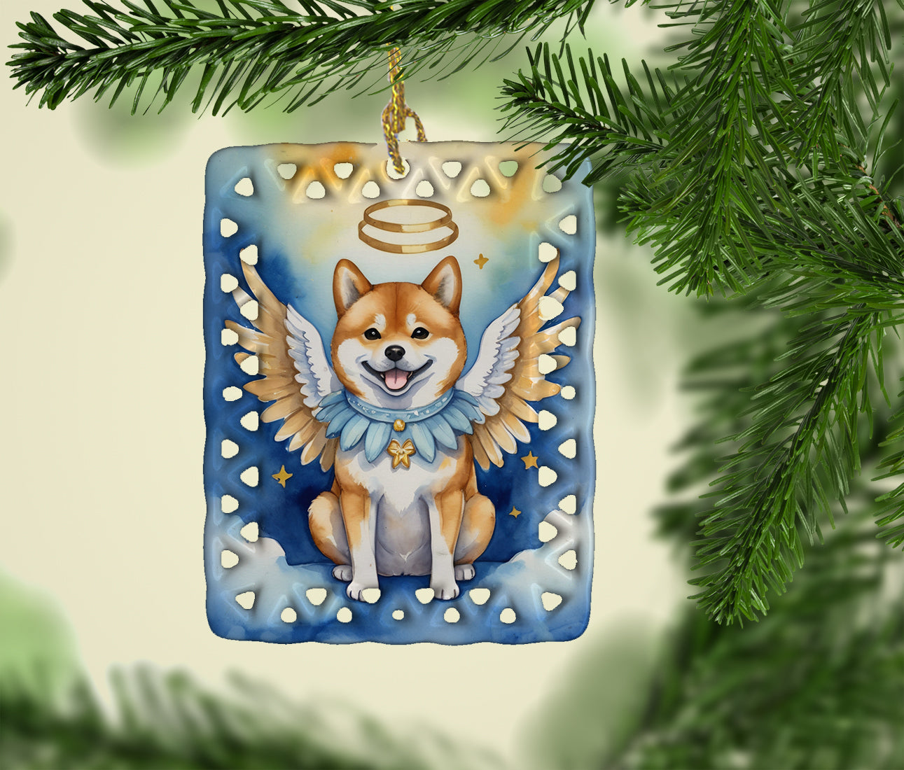 Shiba Inu My Angel Porcelain Ornament