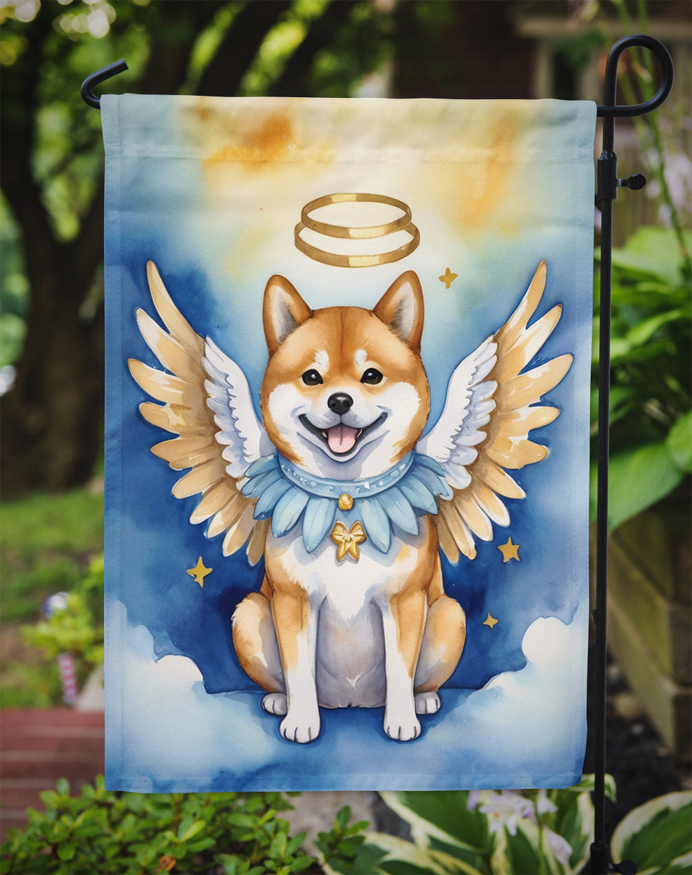 Shiba Inu My Angel Garden Flag – Memorial or Christmas Dog Angel Decor