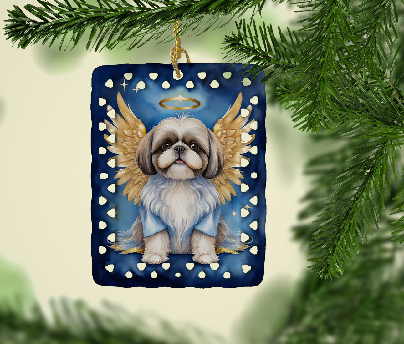 Shih Tzu My Angel Porcelain Ornament