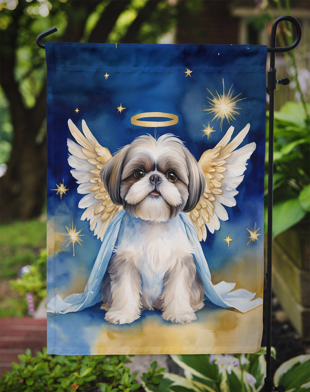 Shih Tzu My Angel Garden Flag – Memorial or Christmas Dog Angel Decor