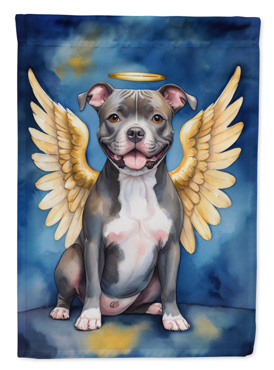 Staffordshire Bull Terrier My Angel Garden Flag – Memorial or Christmas Dog Angel Decor