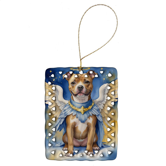 Staffordshire Bull Terrier My Angel Porcelain Ornament