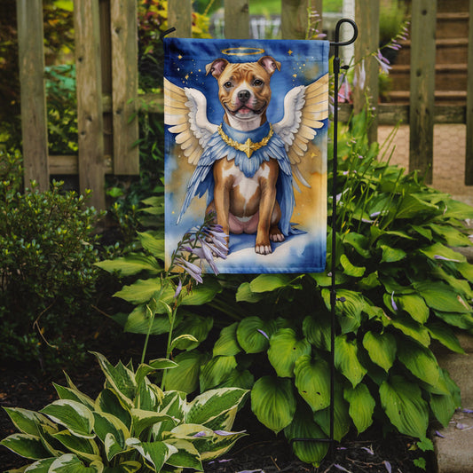 Staffordshire Bull Terrier My Angel Garden Flag – Memorial or Christmas Dog Angel Decor