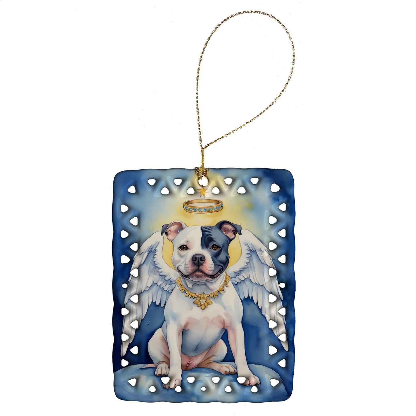 Staffordshire Bull Terrier My Angel Porcelain Ornament