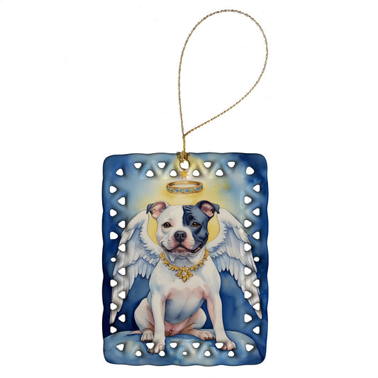 Staffordshire Bull Terrier My Angel Porcelain Ornament