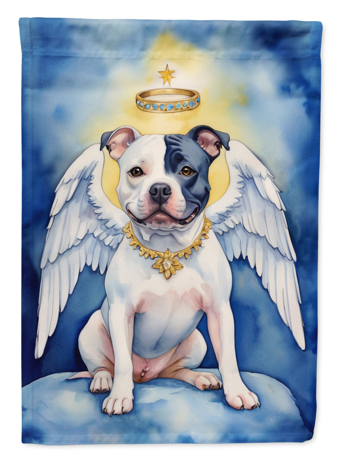 Staffordshire Bull Terrier My Angel Garden Flag – Memorial or Christmas Dog Angel Decor