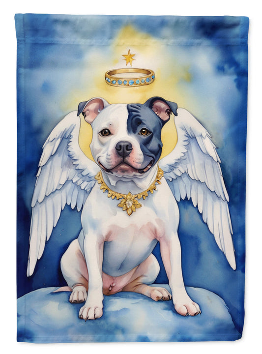 Staffordshire Bull Terrier My Angel Garden Flag – Memorial or Christmas Dog Angel Decor