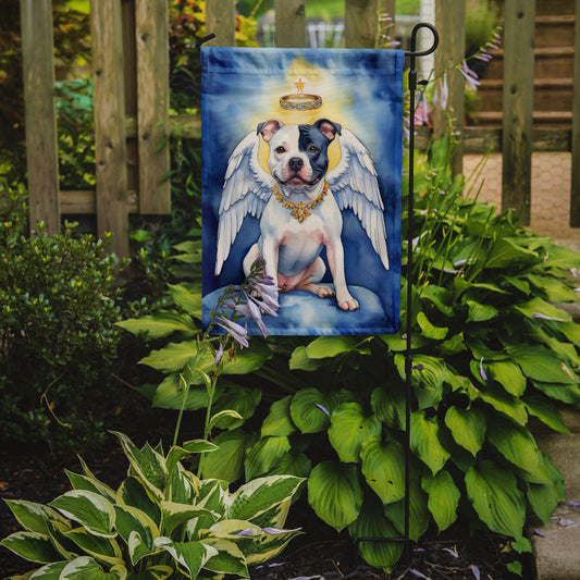 Staffordshire Bull Terrier My Angel Garden Flag – Memorial or Christmas Dog Angel Decor