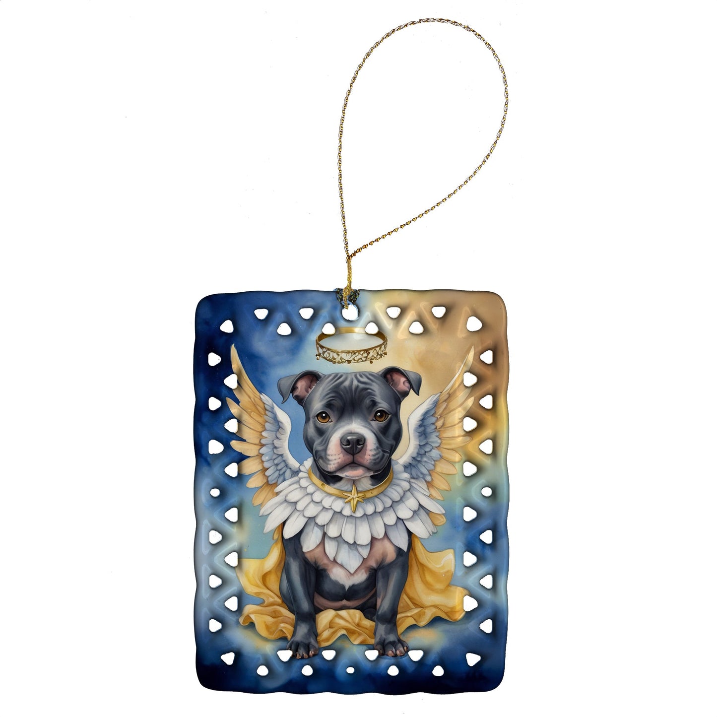 Staffordshire Bull Terrier My Angel Porcelain Ornament