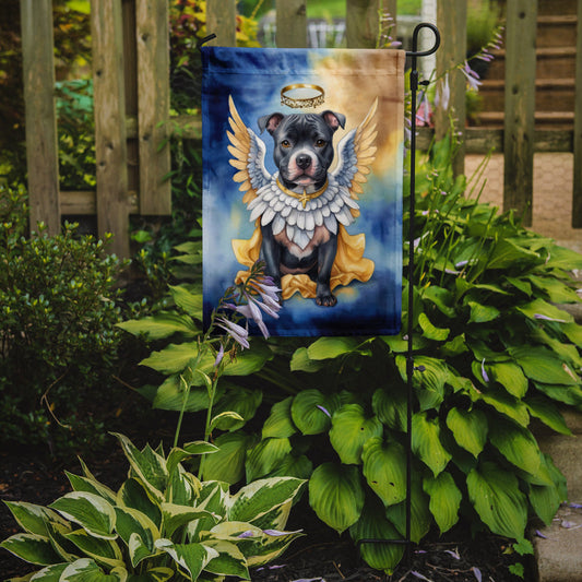 Staffordshire Bull Terrier My Angel Garden Flag – Memorial or Christmas Dog Angel Decor