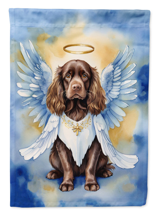 Sussex Spaniel My Angel Garden Flag – Memorial or Christmas Dog Angel Decor