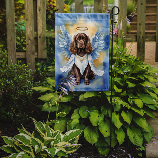 Sussex Spaniel My Angel Garden Flag – Memorial or Christmas Dog Angel Decor