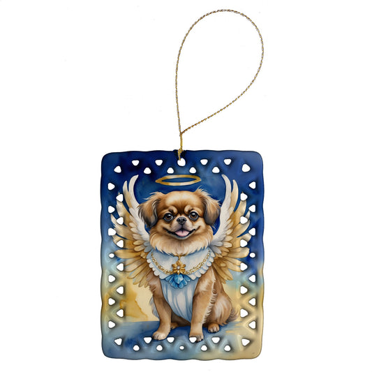 Tibetan Spaniel My Angel Porcelain Ornament