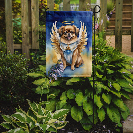 Tibetan Spaniel My Angel Garden Flag – Memorial or Christmas Dog Angel Decor