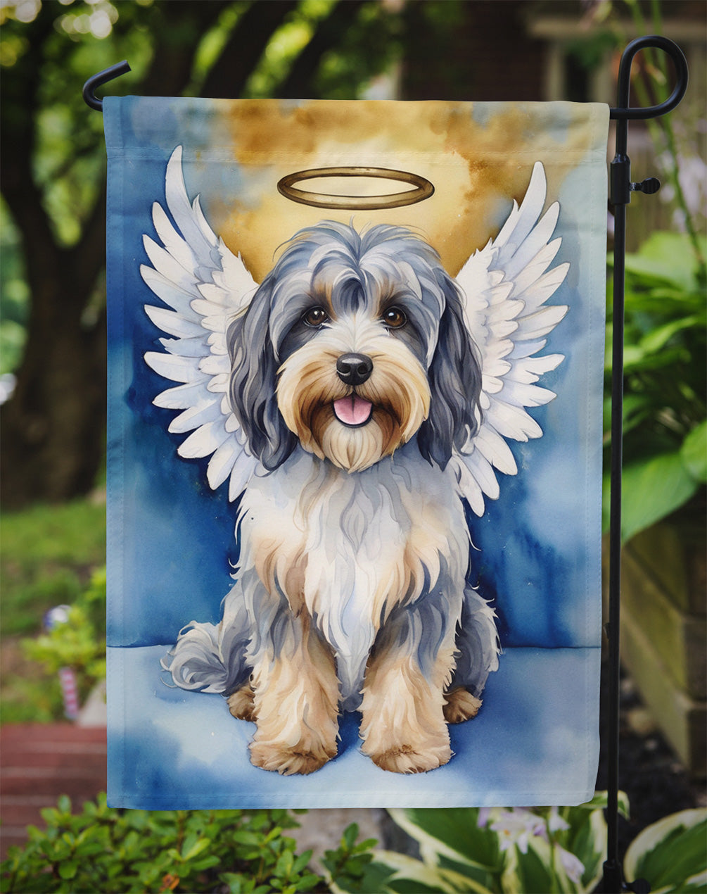 Tibetan Terrier My Angel Garden Flag – Memorial or Christmas Dog Angel Decor