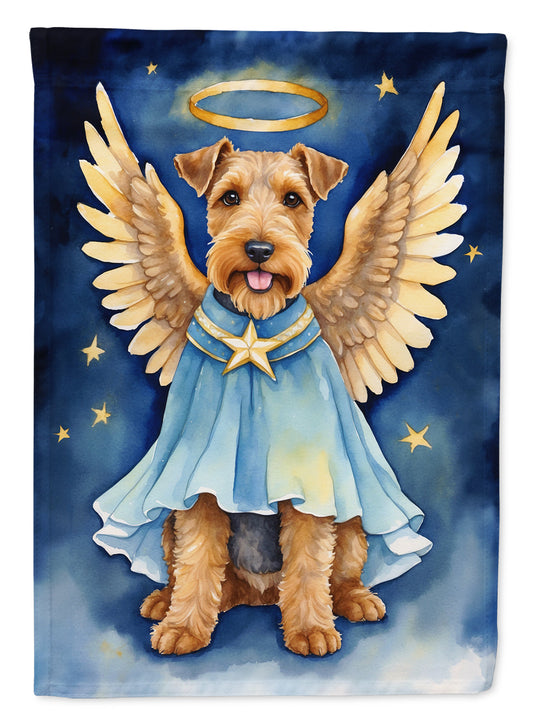 Welsh Terrier My Angel Garden Flag – Memorial or Christmas Dog Angel Decor
