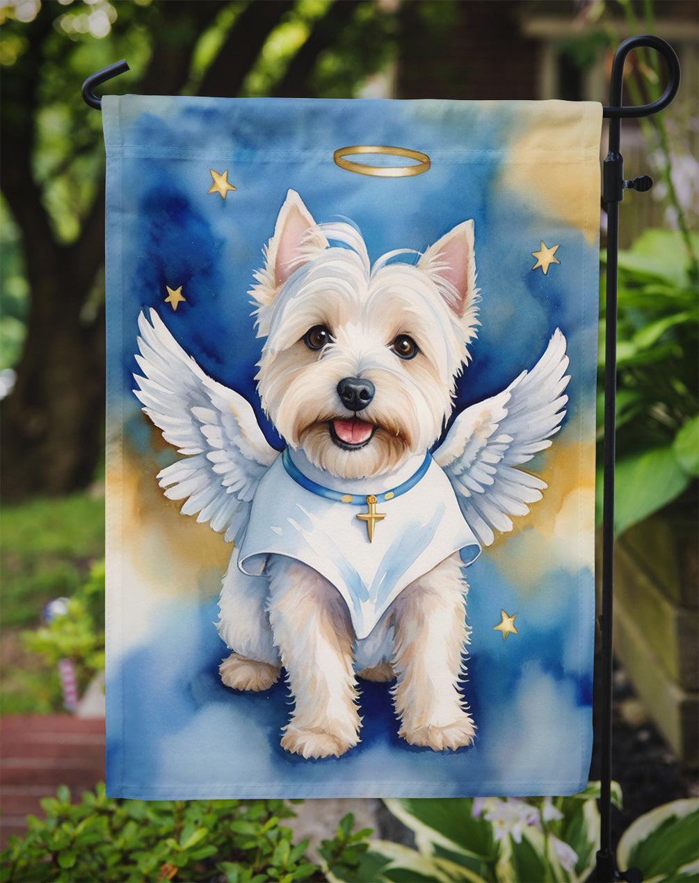 Westie My Angel Garden Flag – Memorial or Christmas Dog Angel Decor