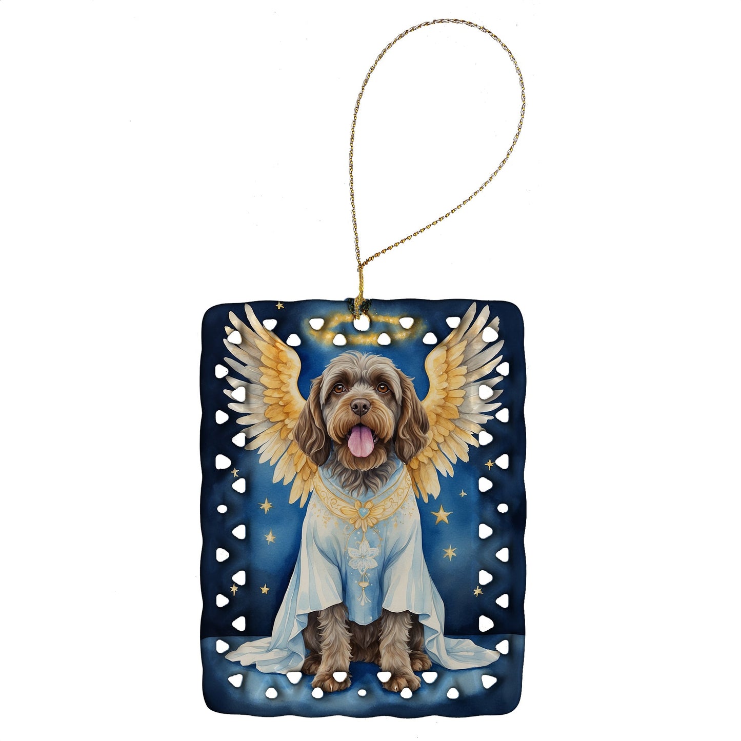 Wirehaired Pointing Griffon My Angel Porcelain Ornament