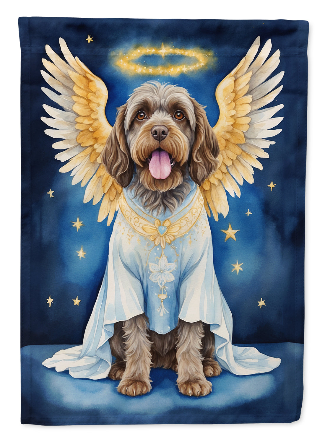 Wirehaired Pointing Griffon My Angel Garden Flag – Memorial or Christmas Dog Angel Decor