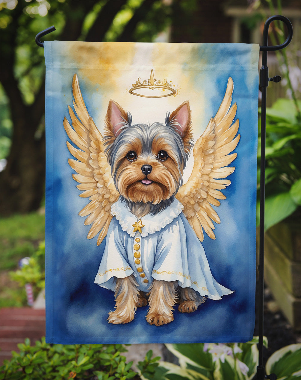 Yorkshire Terrier My Angel Garden Flag – Memorial or Christmas Dog Angel Decor
