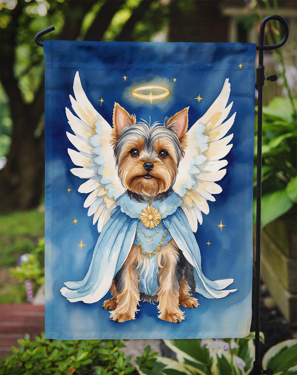 Yorkshire Terrier My Angel Garden Flag – Memorial or Christmas Dog Angel Decor