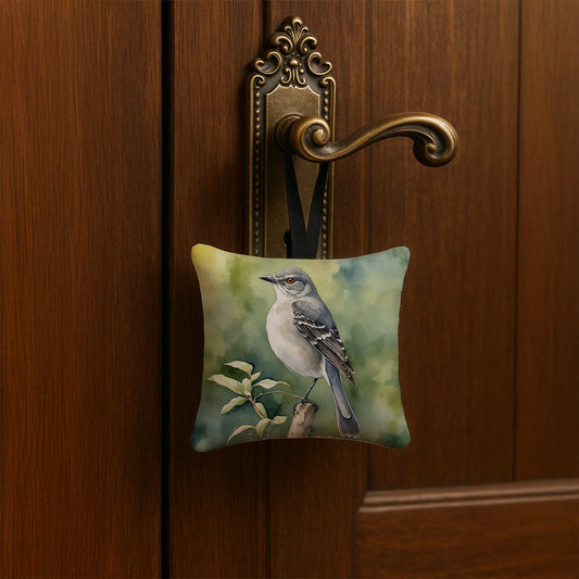 Arkansas Northern Mockingbird Hanging Square Fabric Ornament 3.5 × 3.5