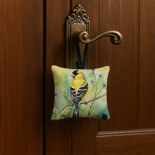 American Goldfinch Hanging Square Fabric Ornament 3.5 × 3.5