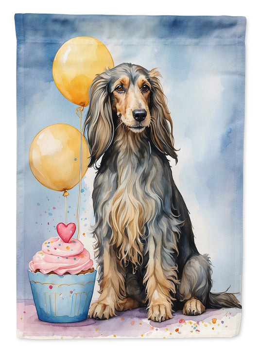Afghan Hound Happy Birthday House Flag