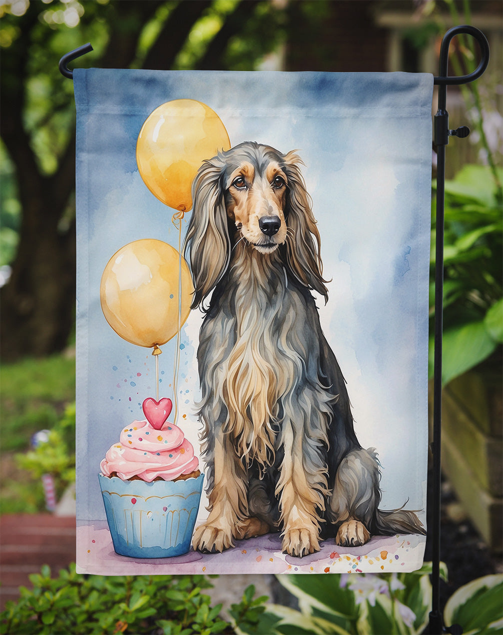 Afghan Hound Happy Birthday Garden Flag – Garden Flag by Caroline's Treasures