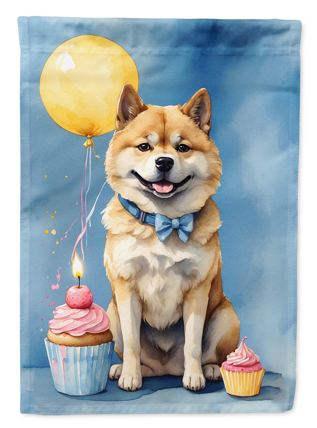 Akita Happy Birthday House Flag