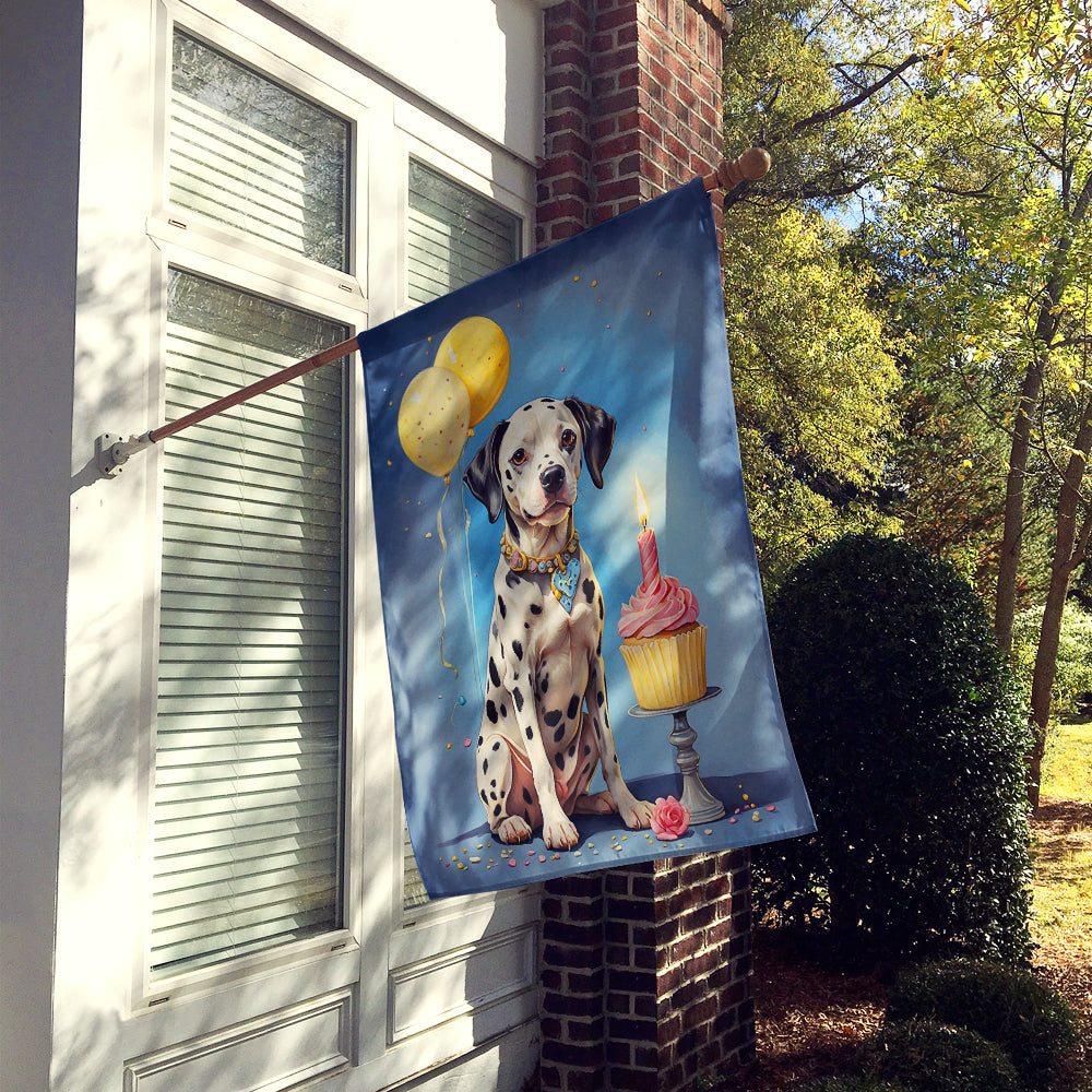 Dalmatian Happy Birthday House Flag