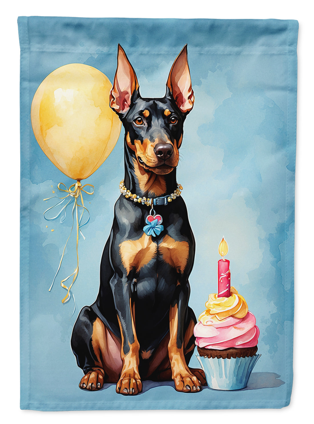 Doberman Pinscher Happy Birthday Garden Flag –  Garden Flag by Caroline's Treasures