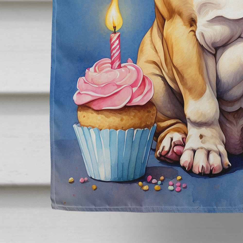 English Bulldog Happy Birthday House Flag
