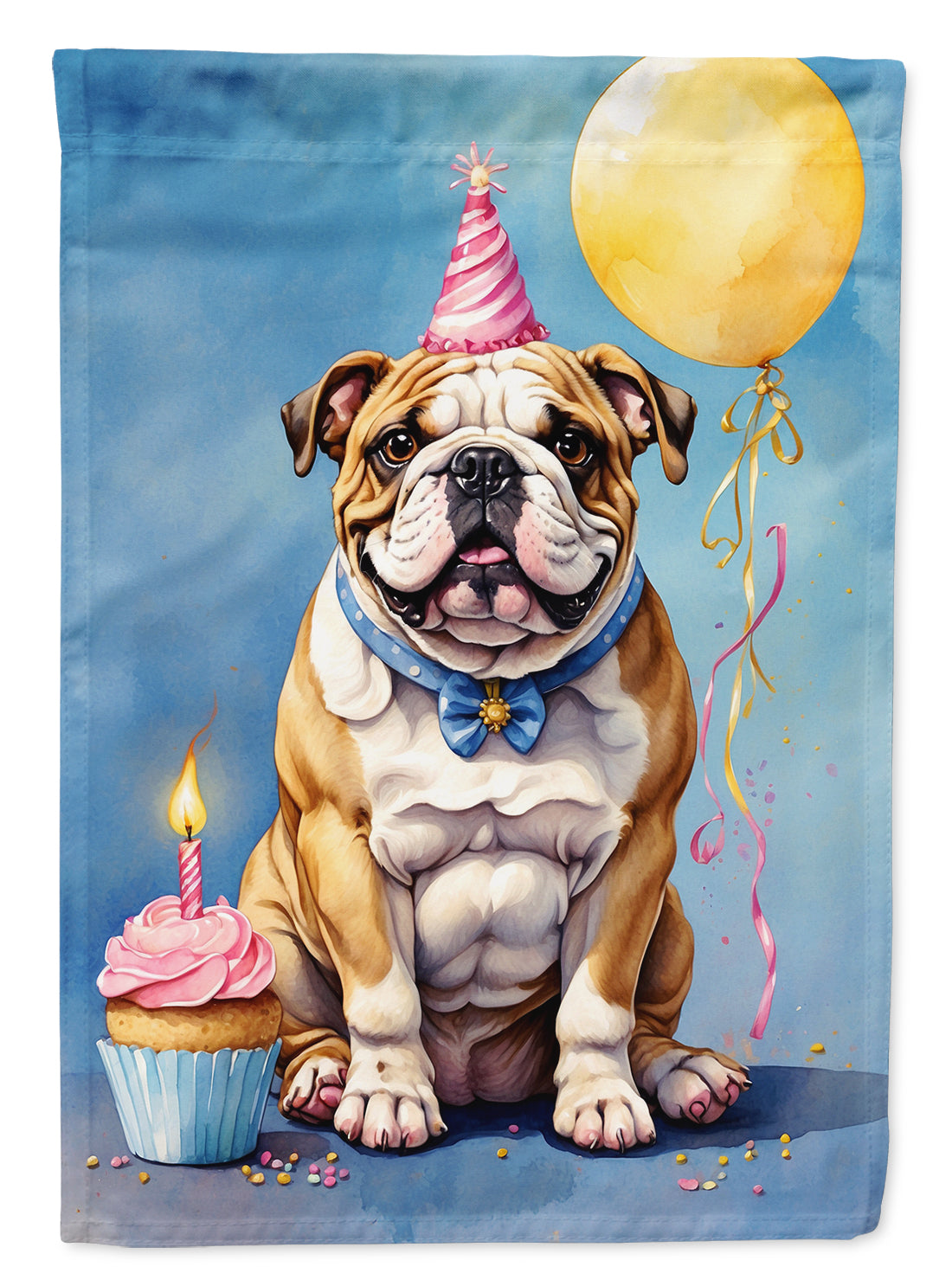 English Bulldog Happy Birthday Garden Flag –  Garden Flag by Caroline's Treasures
