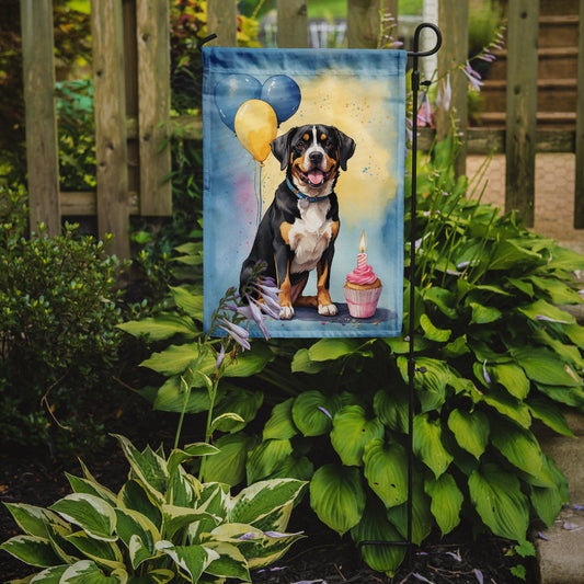 Entlebucher Mountain Dog Happy Birthday Garden Flag –  Garden Flag by Caroline's Treasures