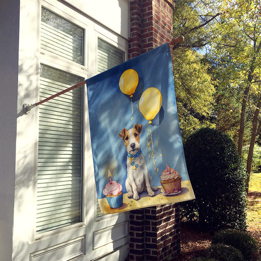 Fox Terrier Happy Birthday House Flag