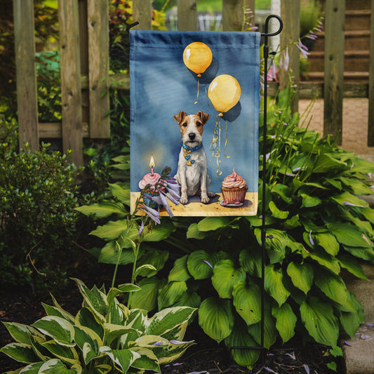 Fox Terrier Happy Birthday Garden Flag –  Garden Flag by Caroline's Treasures