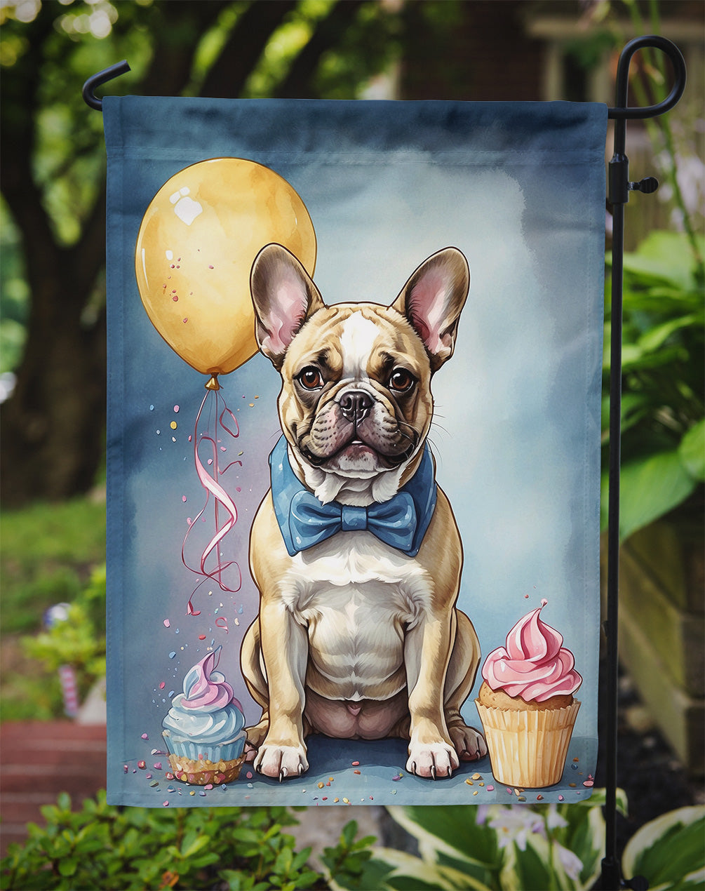 French Bulldog Happy Birthday Garden Flag –  Garden Flag by Caroline's Treasures