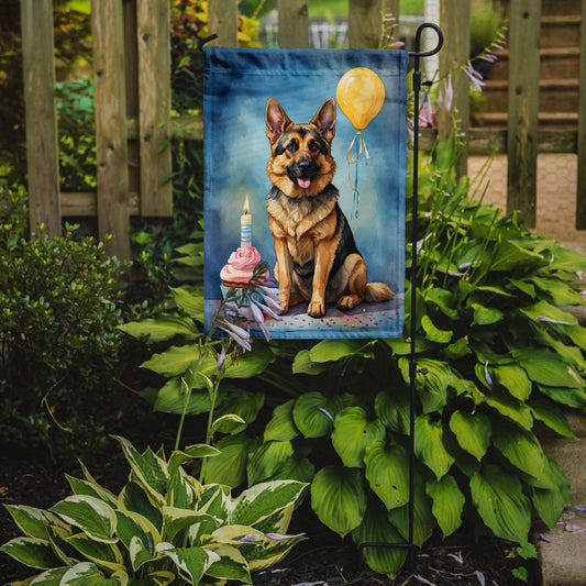 German Shepherd Happy Birthday Garden Flag –  Garden Flag by Caroline's Treasures
