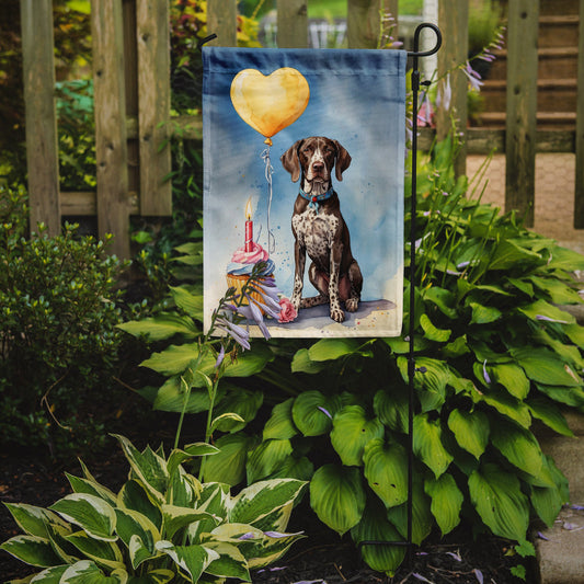 German Shorthaired Pointer Happy Birthday Garden Flag –  Garden Flag by Caroline's Treasures